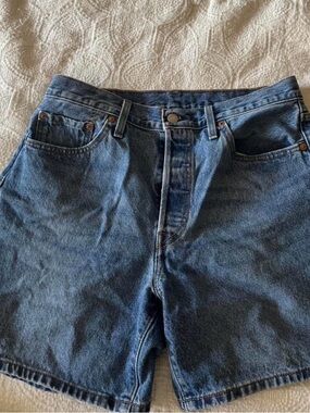 Levi's Blue Denim High-Waist Shorts